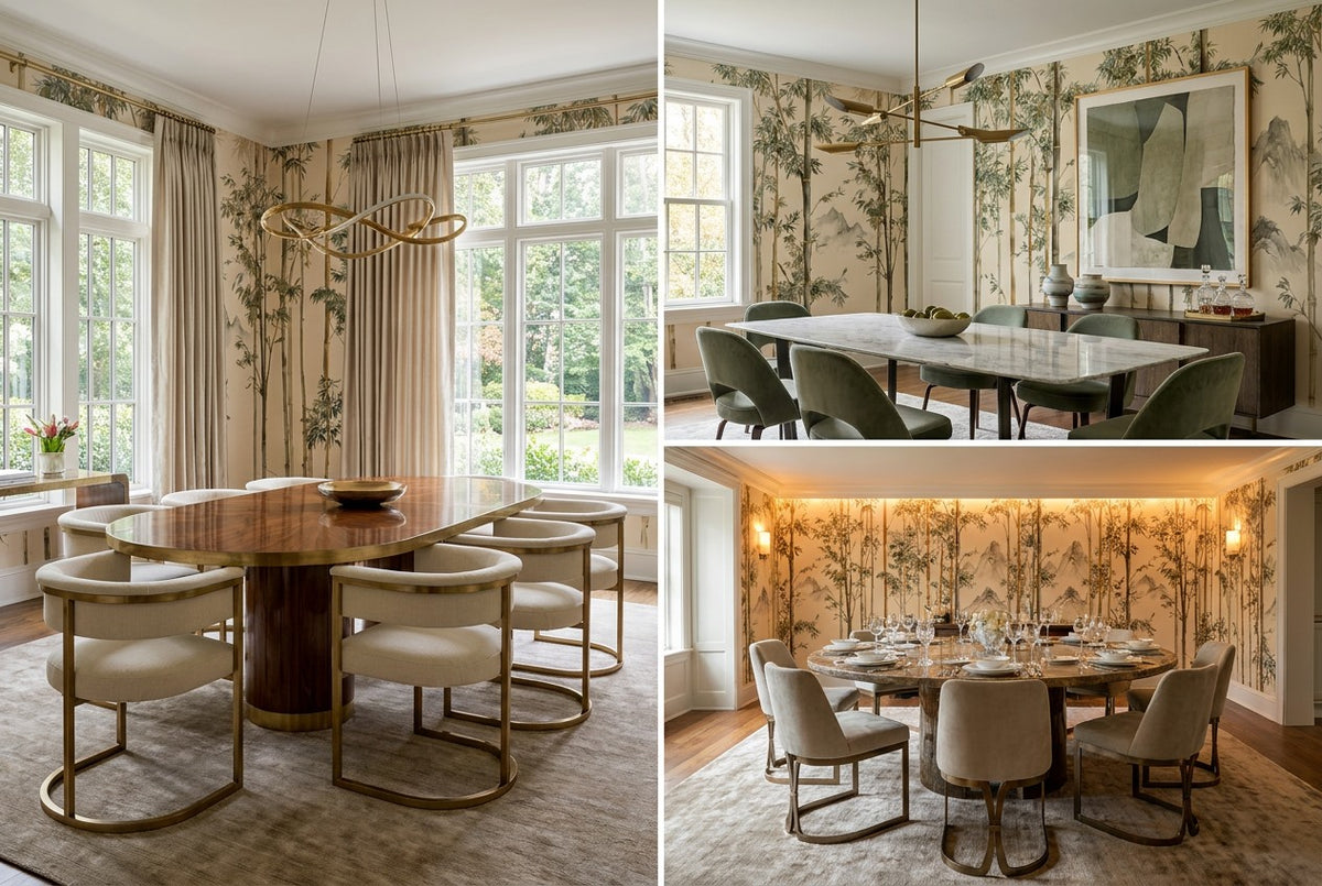 bamboo forest wallpaper mural tan dining custom stick on removable non woven vinyl