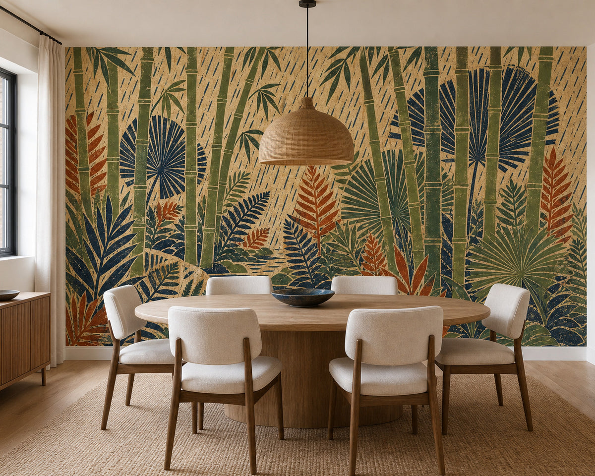 Bamboo Rain Wallpaper Mural product view