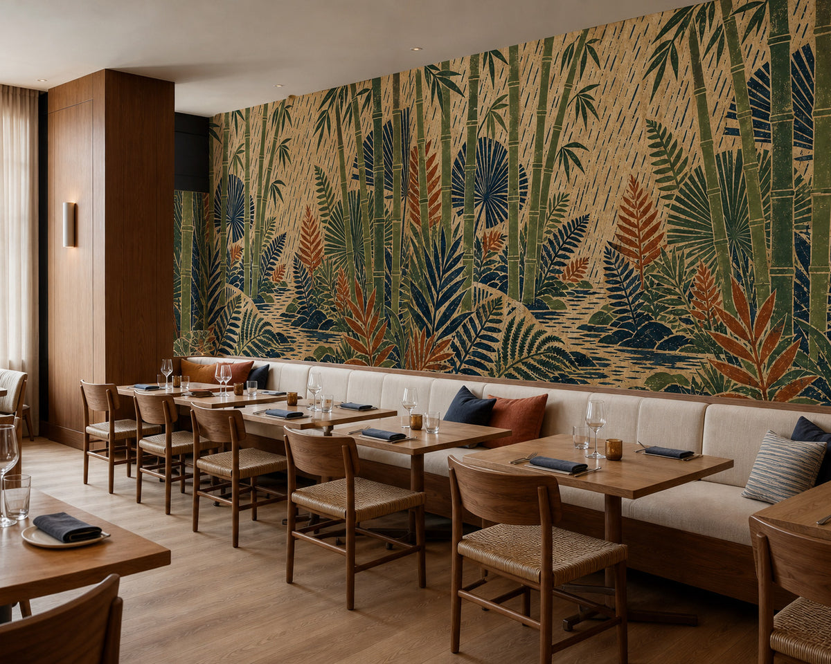Bamboo Rain Wallpaper Mural product view