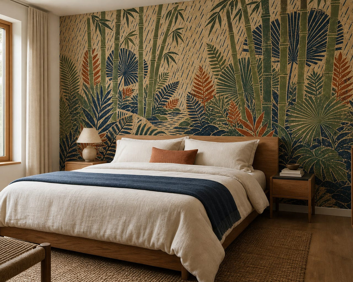Bamboo Rain Wallpaper Mural product view