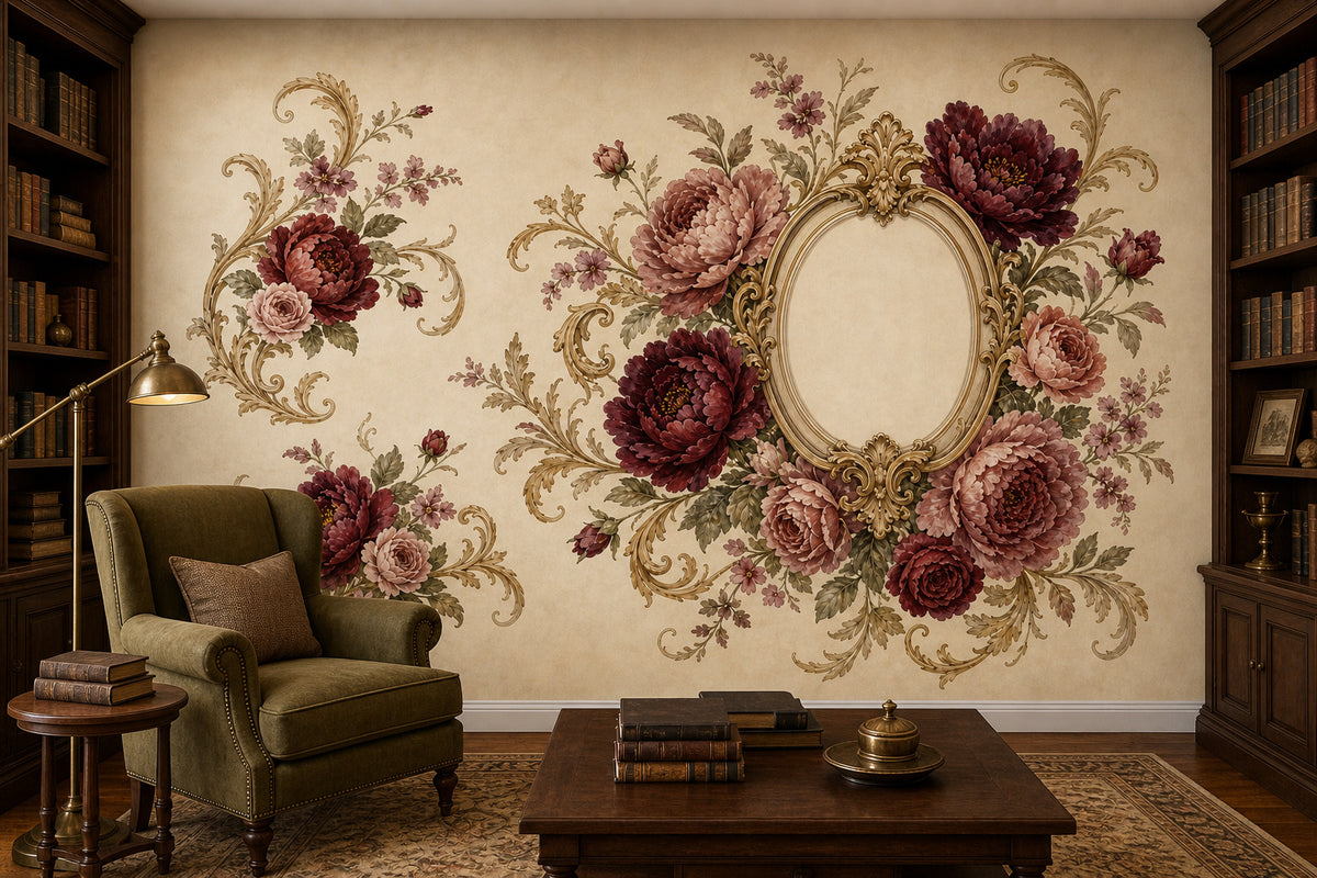 Ivory Baroque Bar Wallpaper Mural product view
