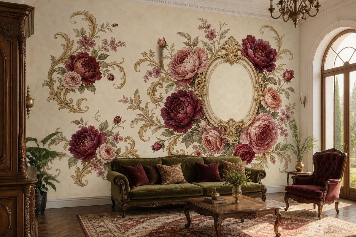 Ivory Baroque Bar Wallpaper Mural product view