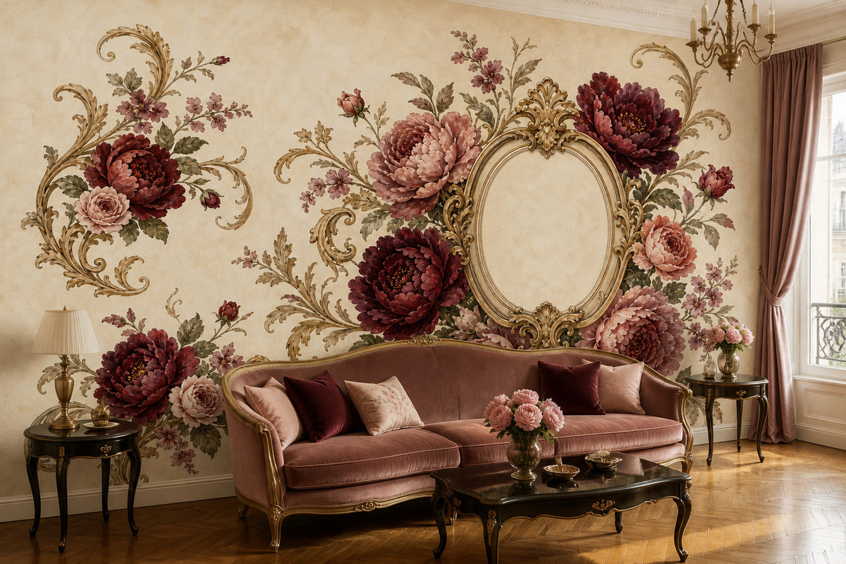 Ivory Baroque Bar Wallpaper Mural product view