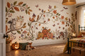 Cream Woodland Halloween Wallpaper Mural