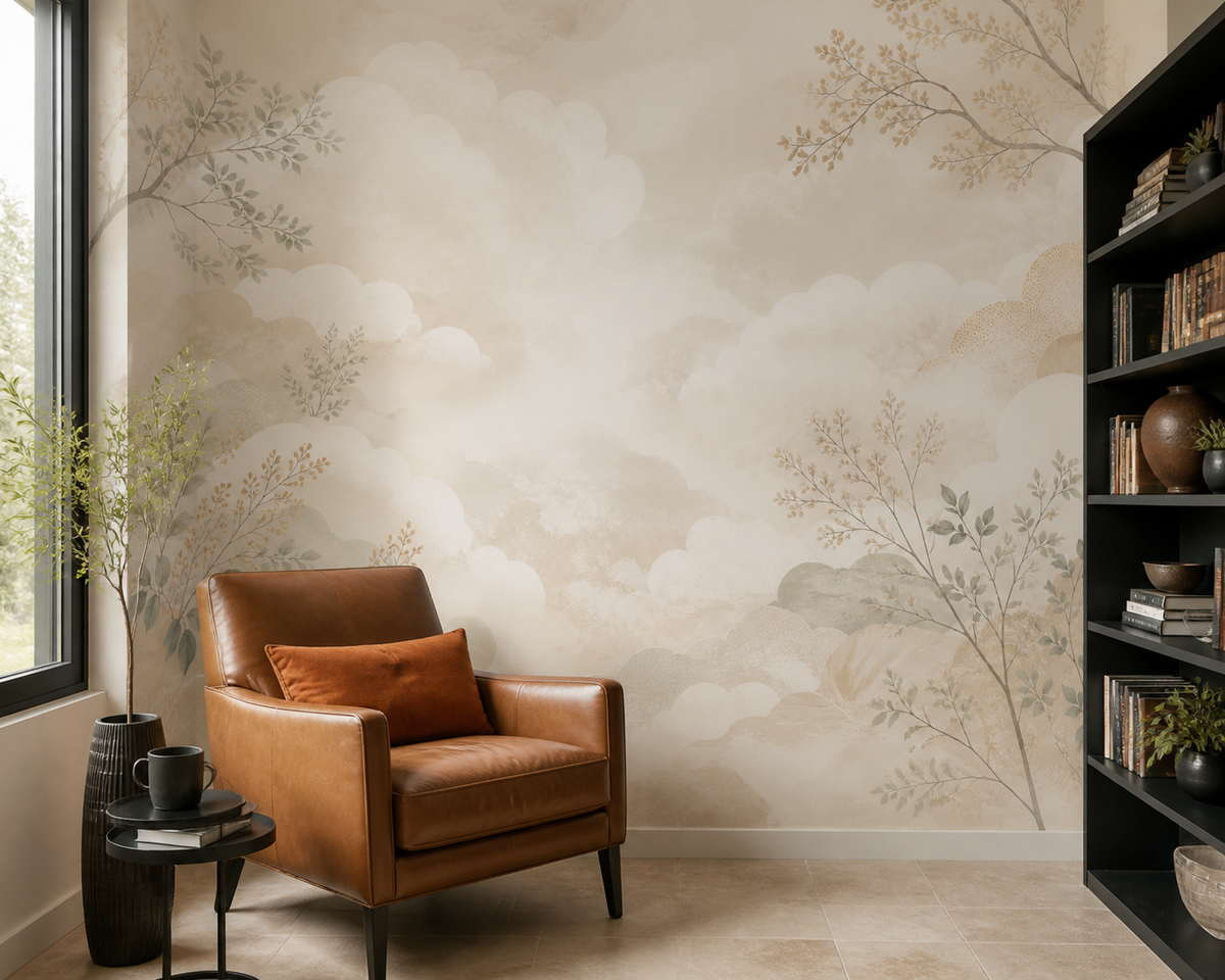 Beige Cloud Wallpaper Mural product view