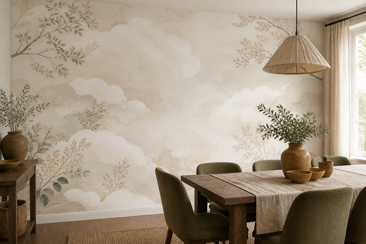 Beige Cloud Wallpaper Mural product view