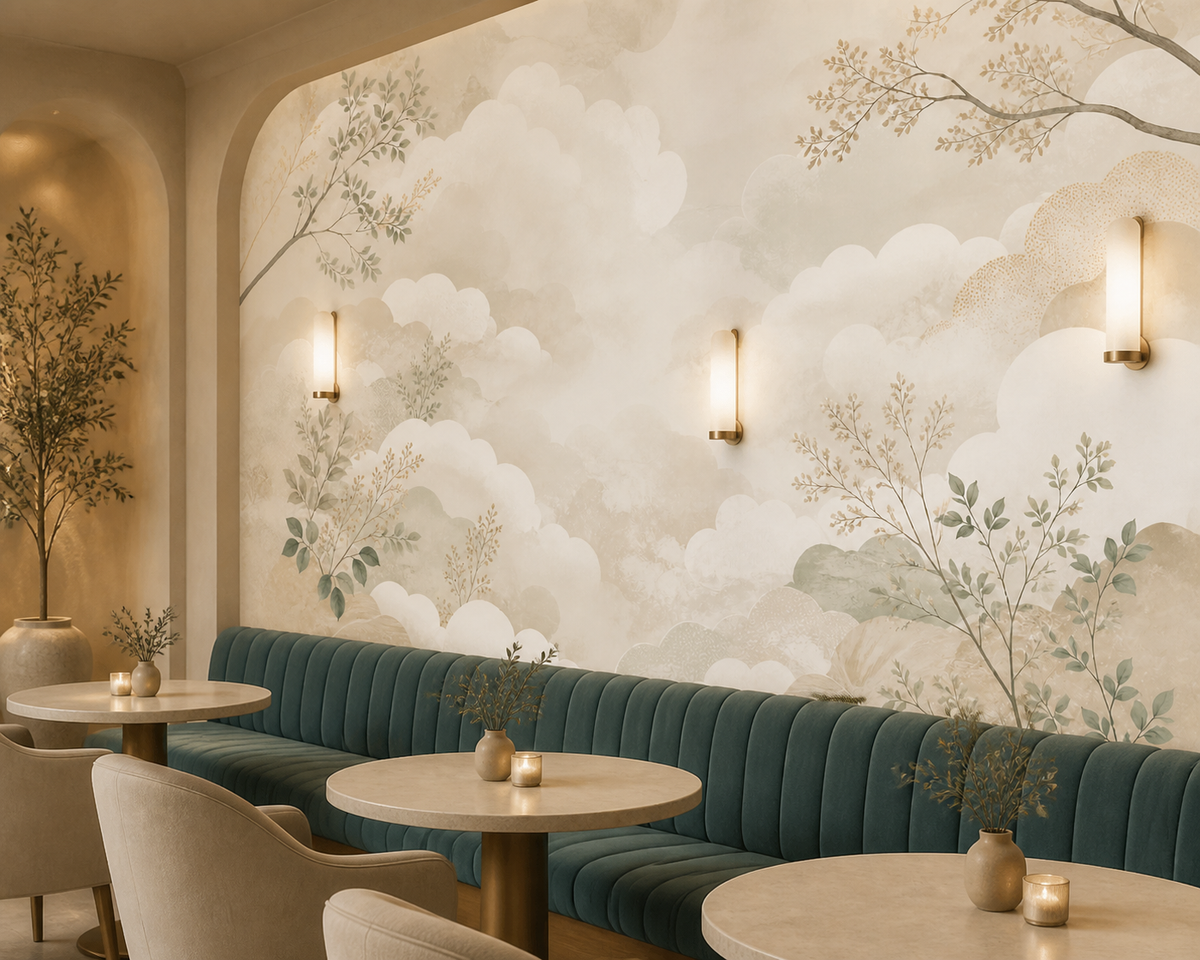 Beige Cloud Wallpaper Mural product view