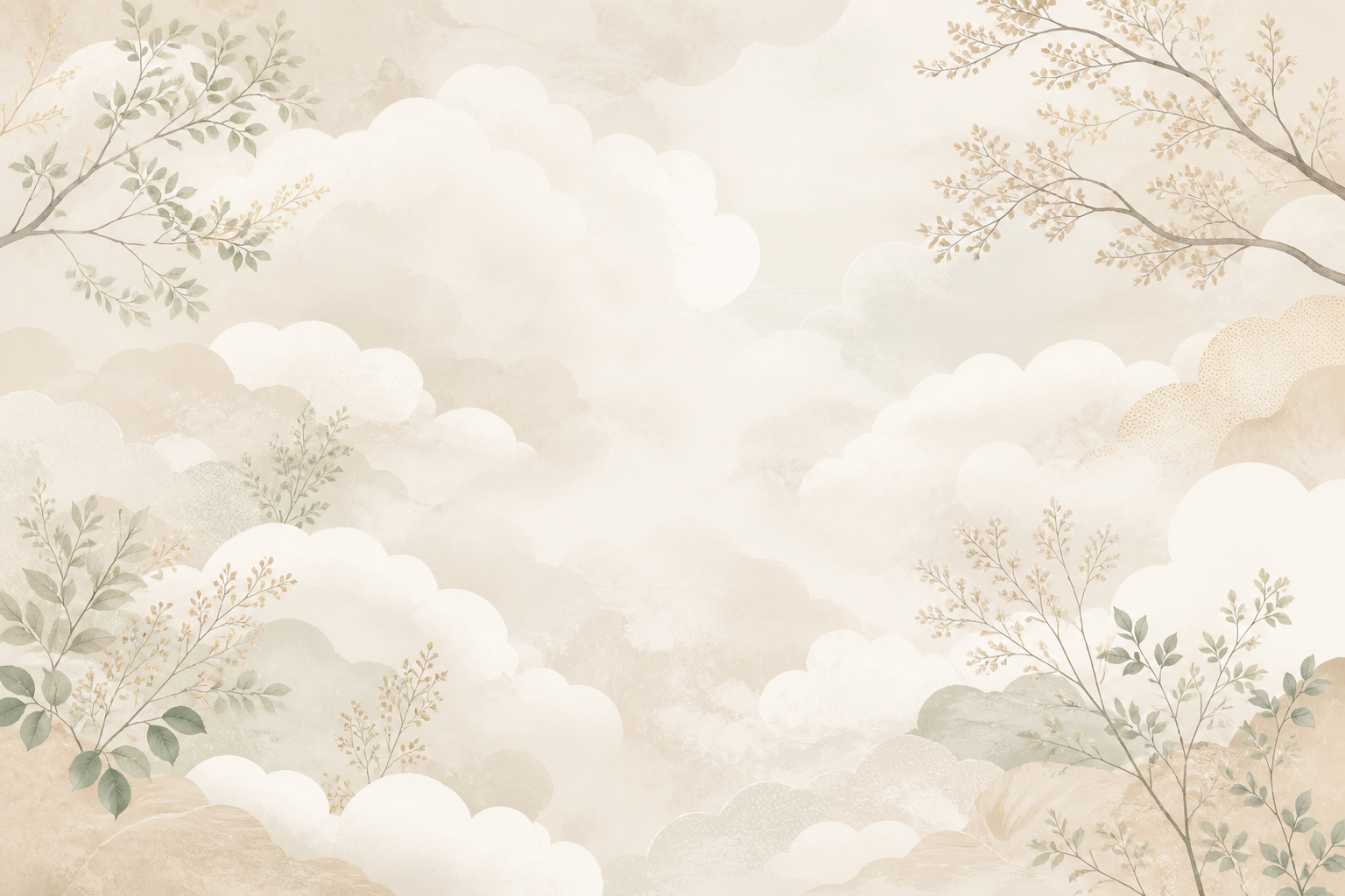 Beige Cloud Wallpaper Mural