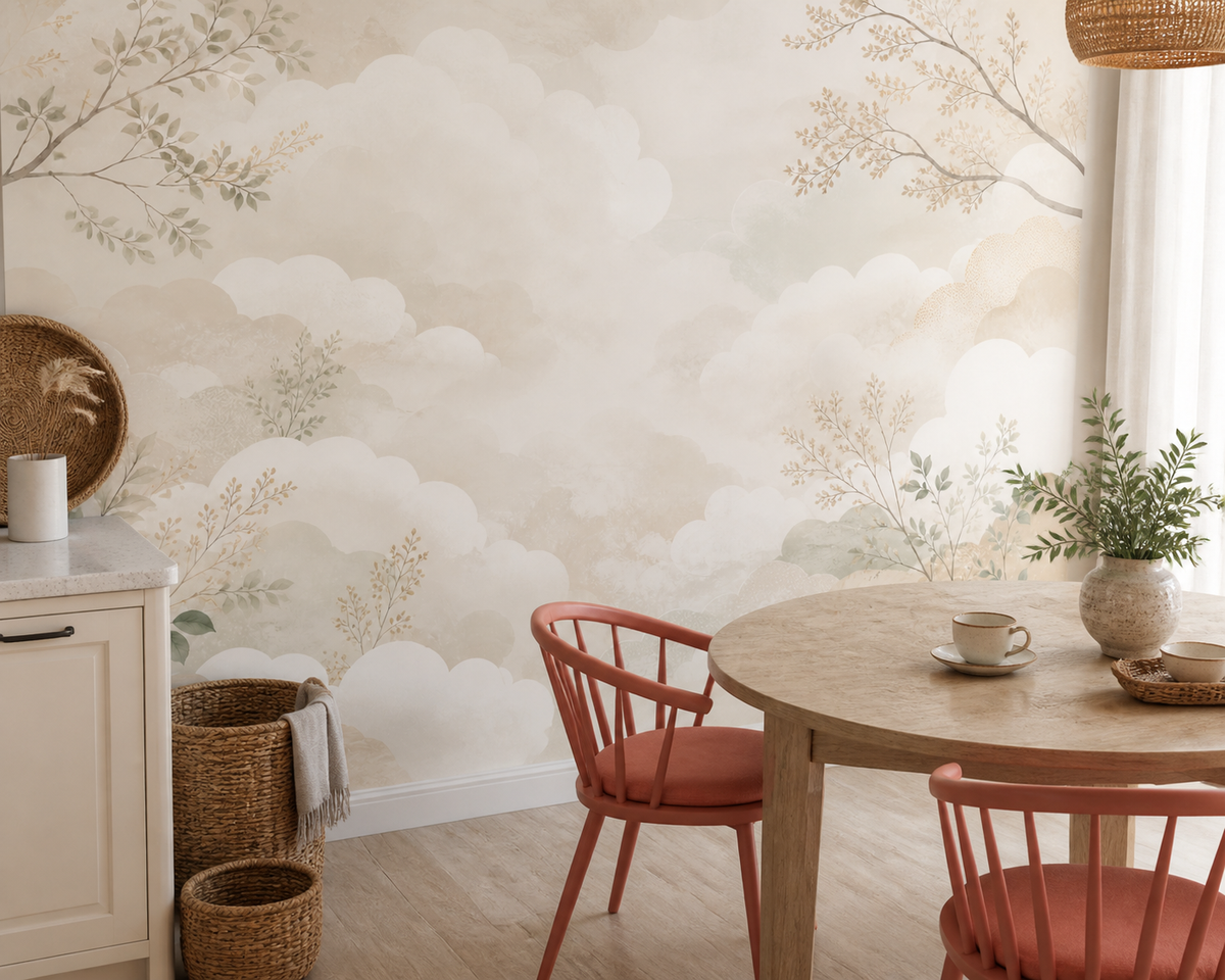 Beige Cloud Wallpaper Mural product view