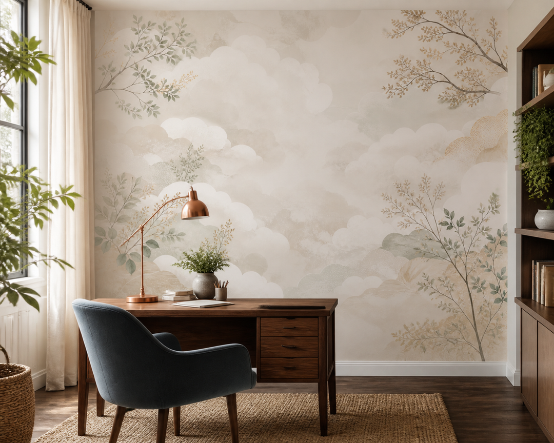 Beige Cloud Wallpaper Mural product view