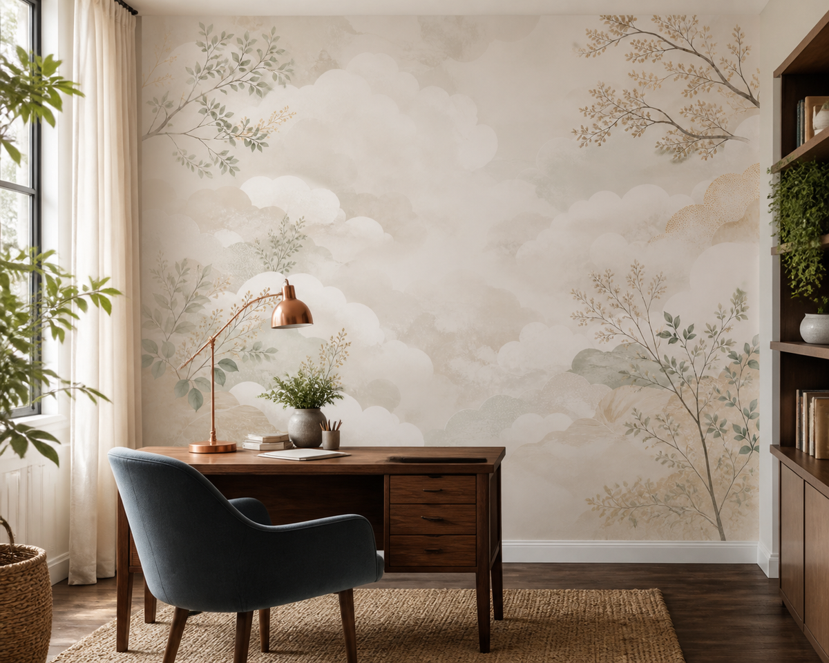 Beige Cloud Wallpaper Mural product view