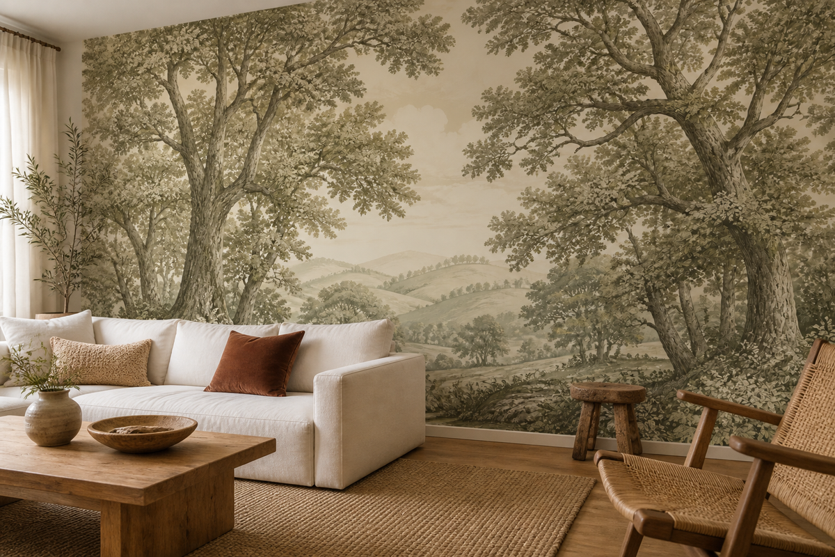 Beige Vintage Wallpaper Mural product view
