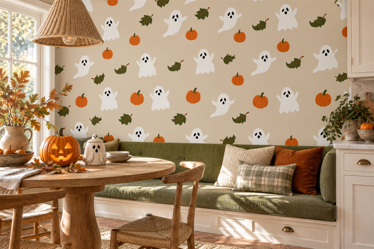 beige ghosts custom stick on wallpaper mural dining room removable non woven vinyl