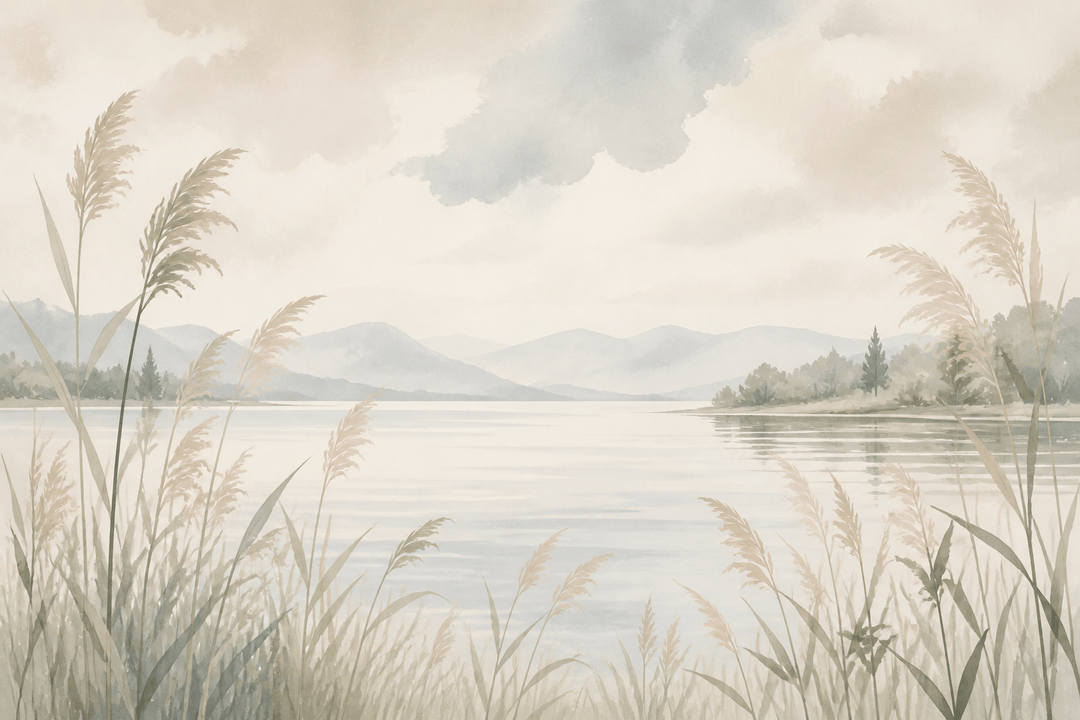 Beige Lake Wallpaper Mural product view