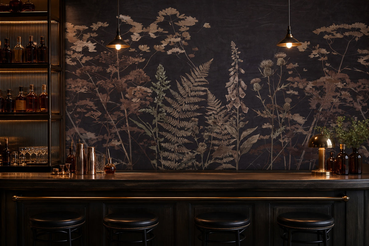 beige leaf vintage jungle wallpaper bar custom stick on non woven vinyl removable