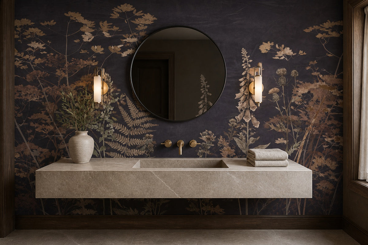 beige leaf vintage jungle wallpaper bathroom custom stick on non woven vinyl removable