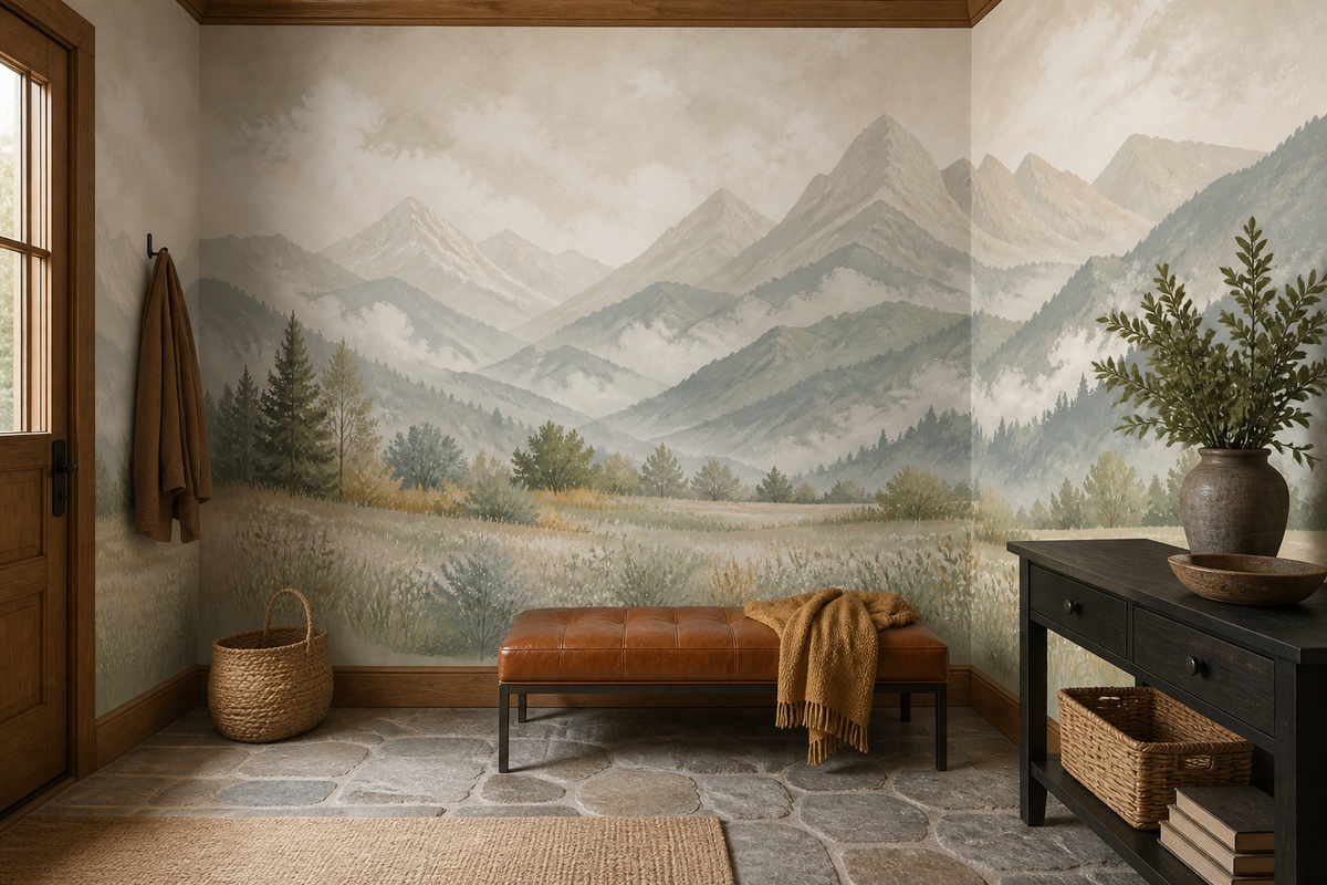 Beige Misty Wallpaper Mural product view
