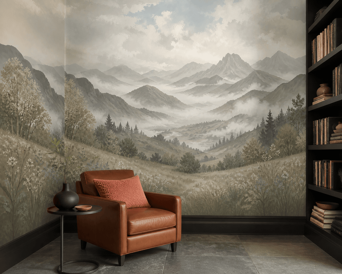 Beige Misty Wallpaper Mural product view