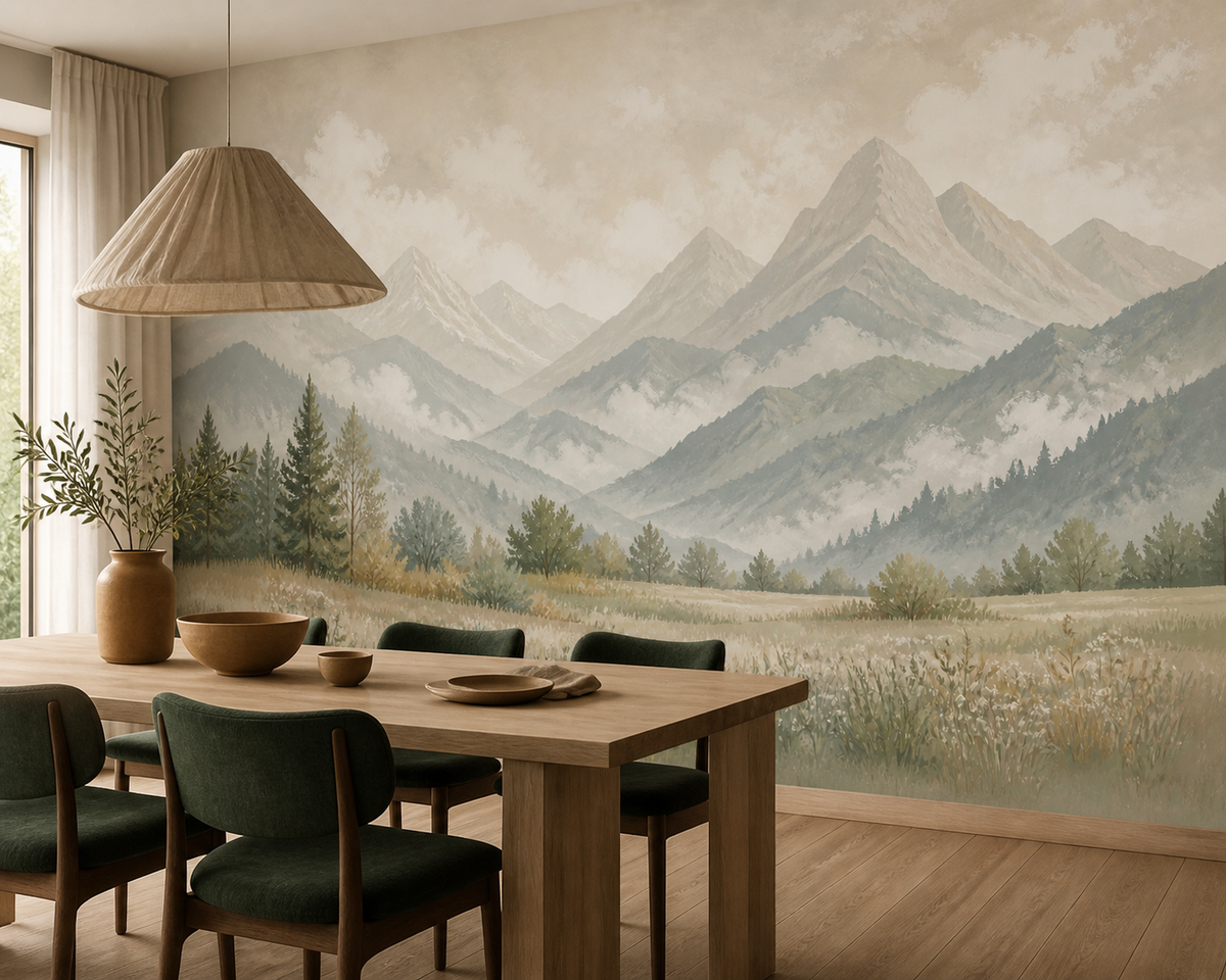 Beige Misty Wallpaper Mural product view