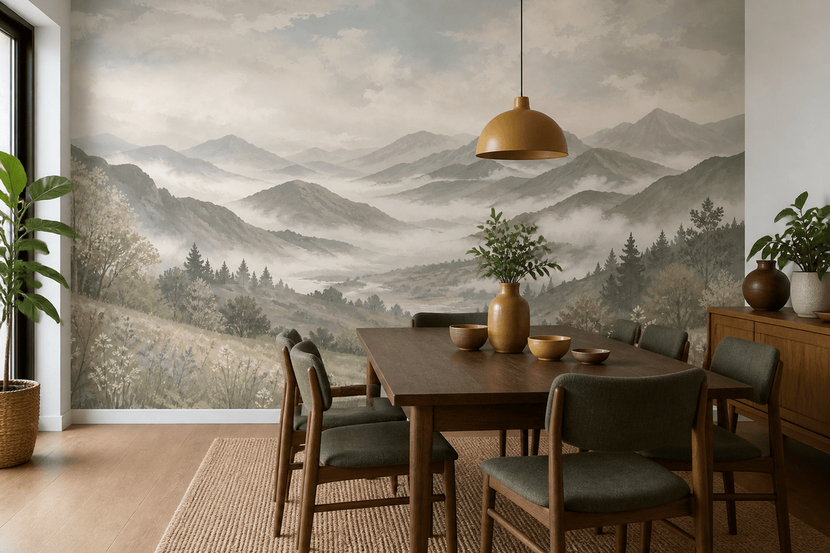 Beige Misty Wallpaper Mural product view