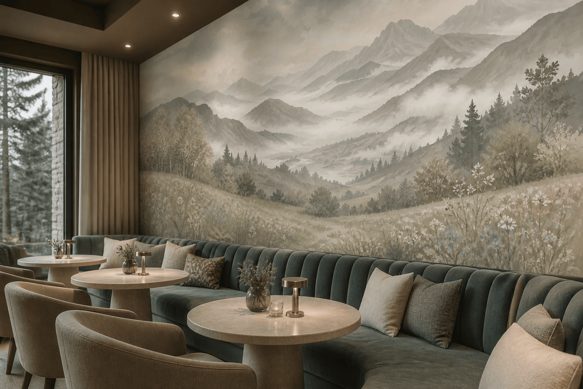 Beige Misty Wallpaper Mural product view