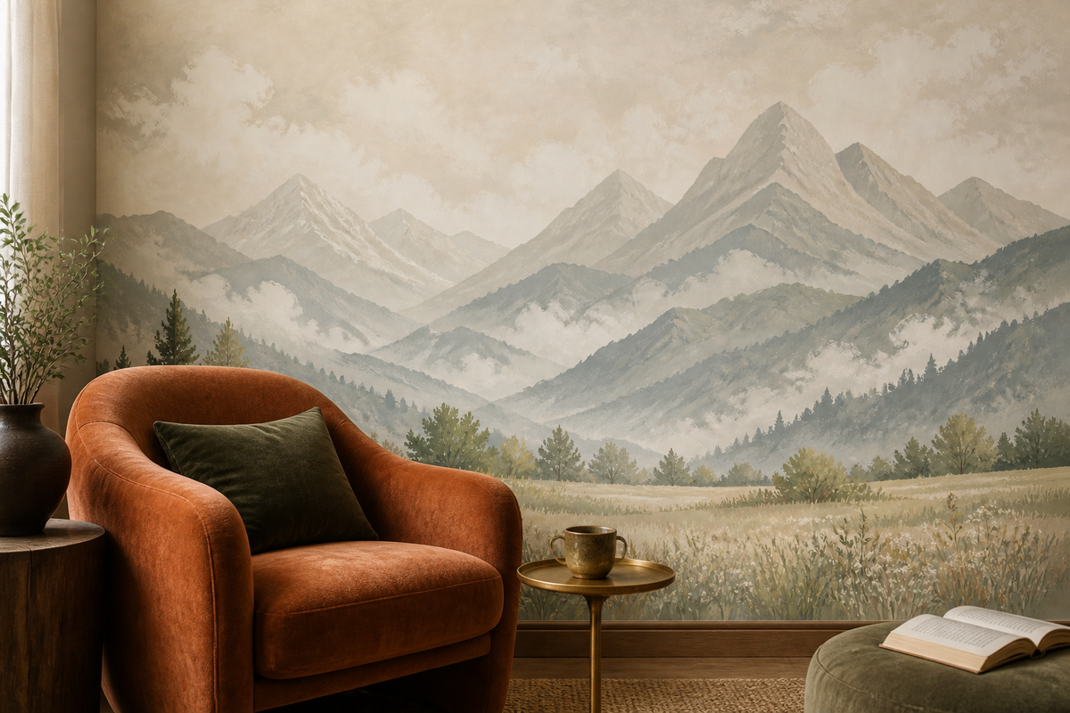 Beige Misty Wallpaper Mural product view