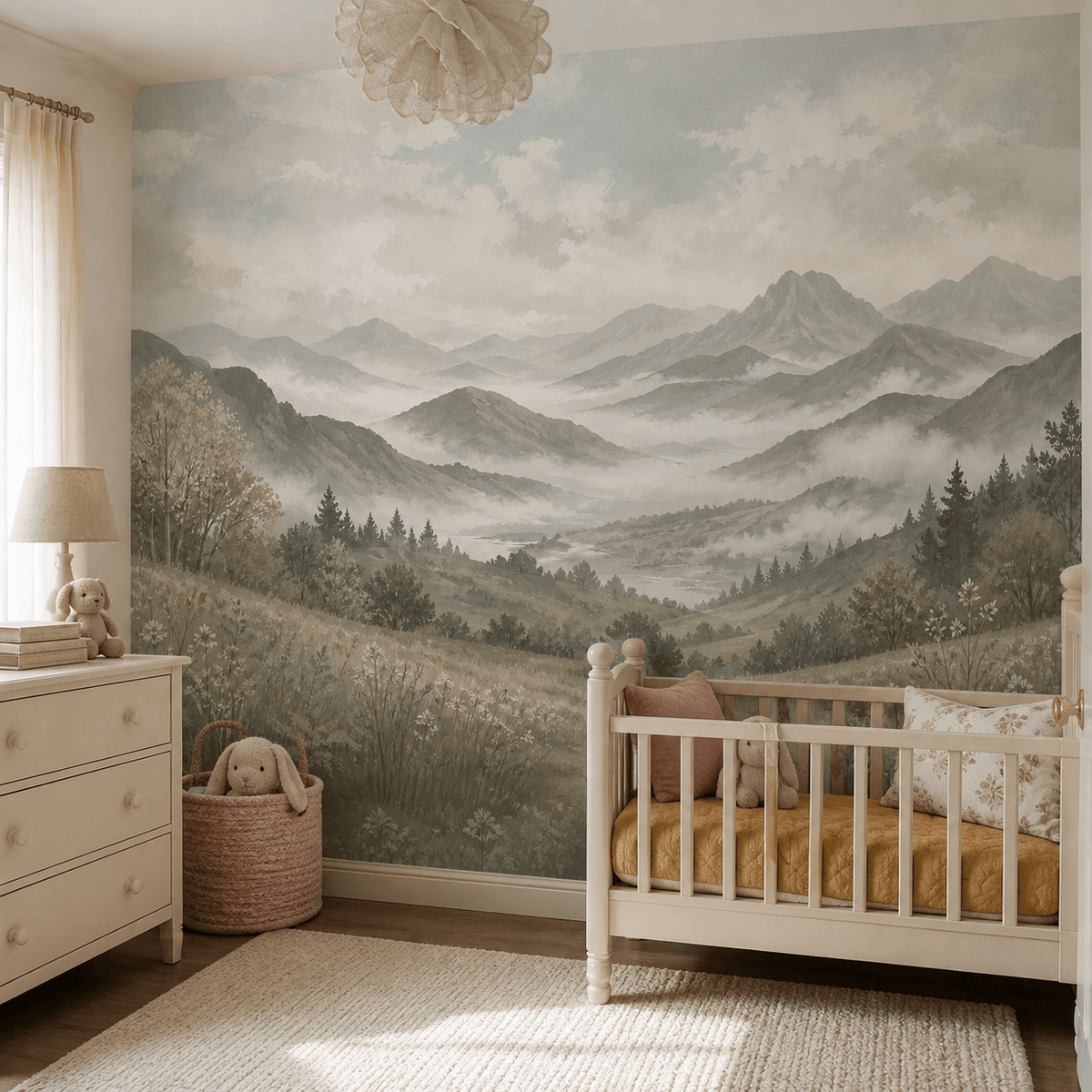 Beige Misty Wallpaper Mural product view