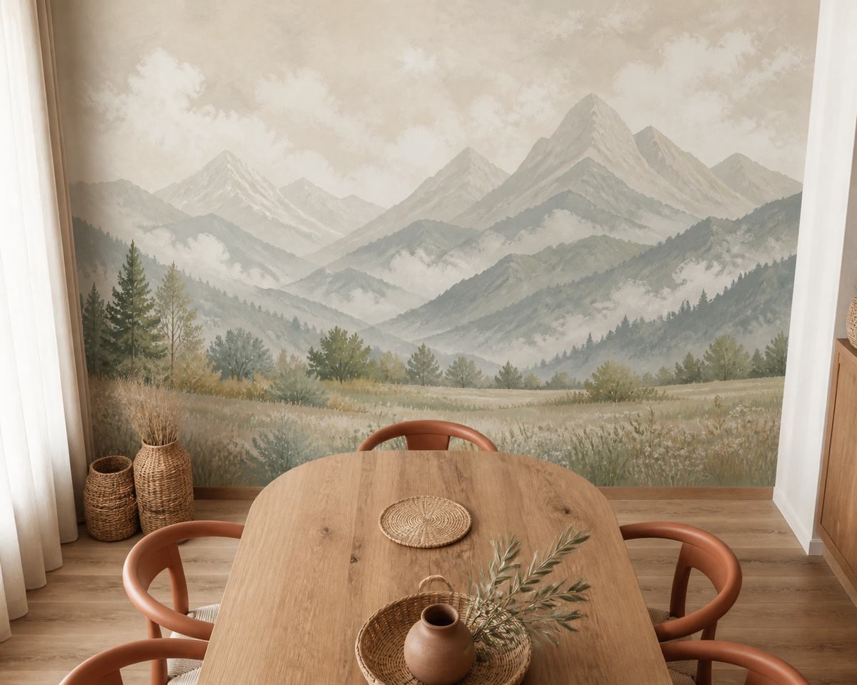 Beige Misty Wallpaper Mural product view