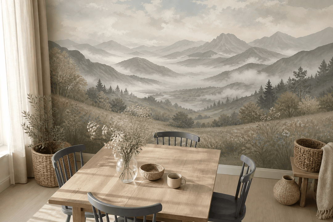 Beige Misty Wallpaper Mural product view