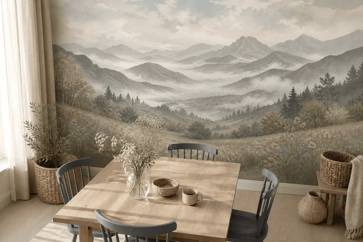 Beige Misty Wallpaper Mural product view