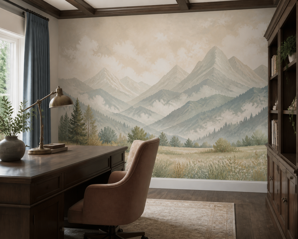 Beige Misty Wallpaper Mural product view