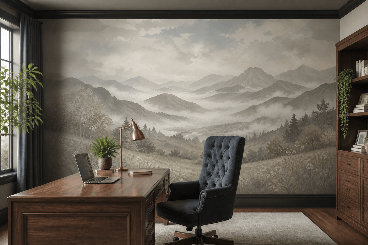 Beige Misty Wallpaper Mural product view