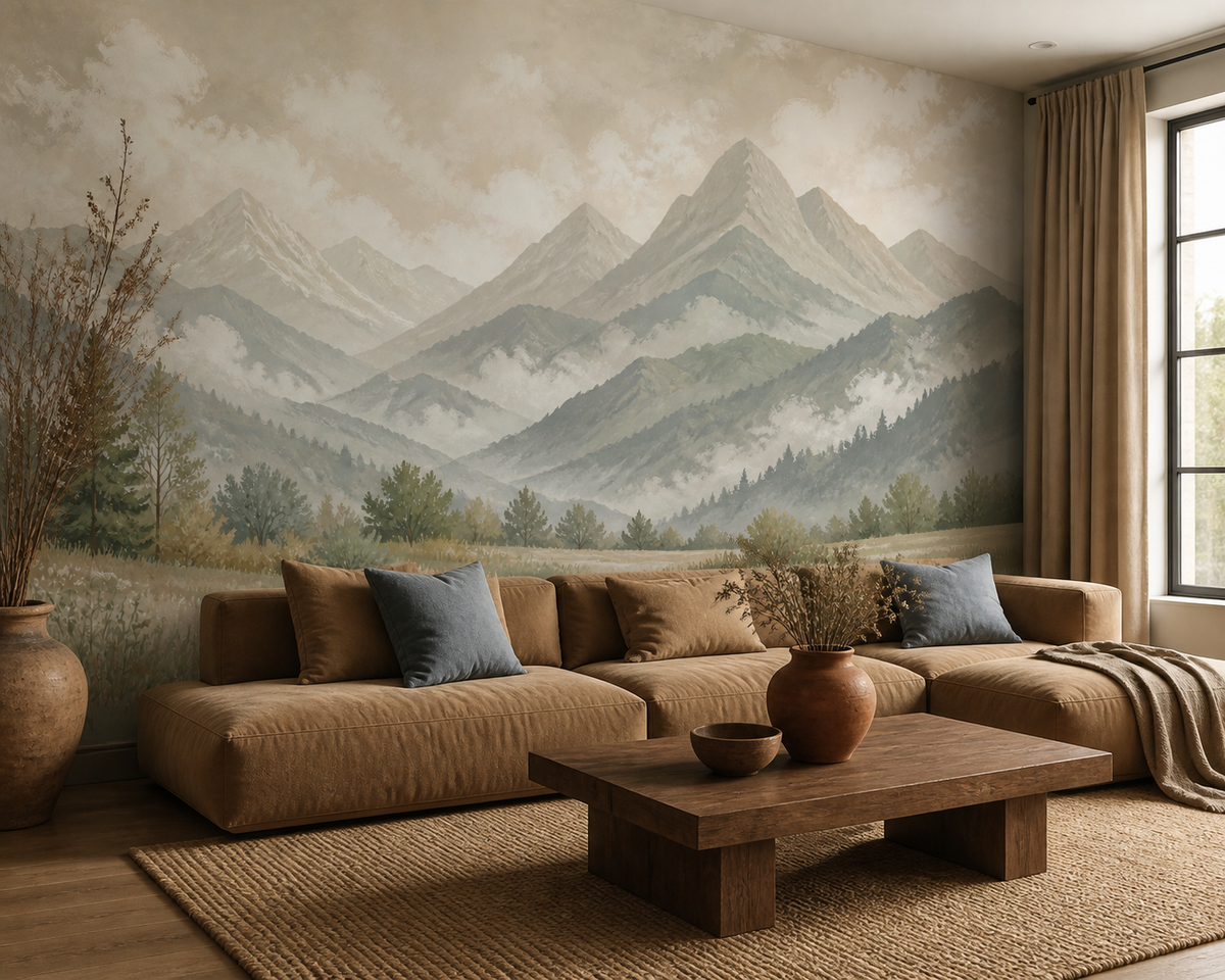 Beige Misty Wallpaper Mural product view