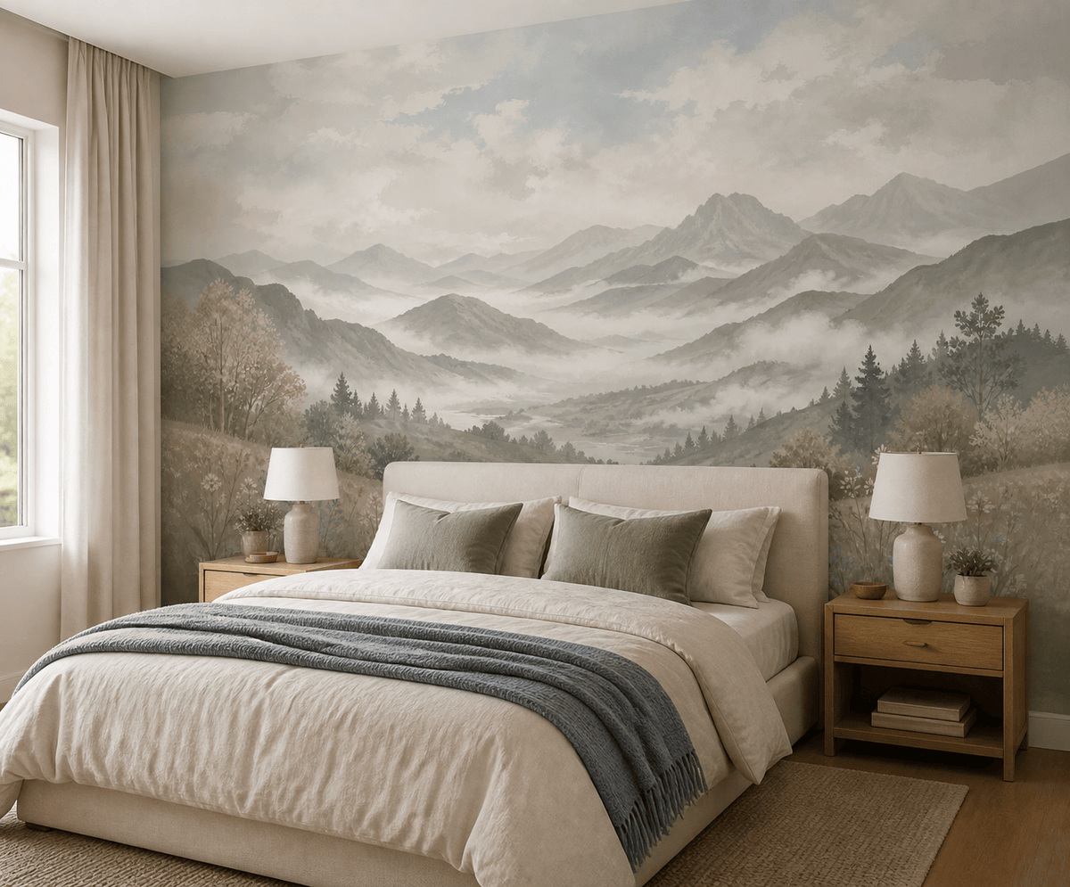 Beige Misty Wallpaper Mural product view