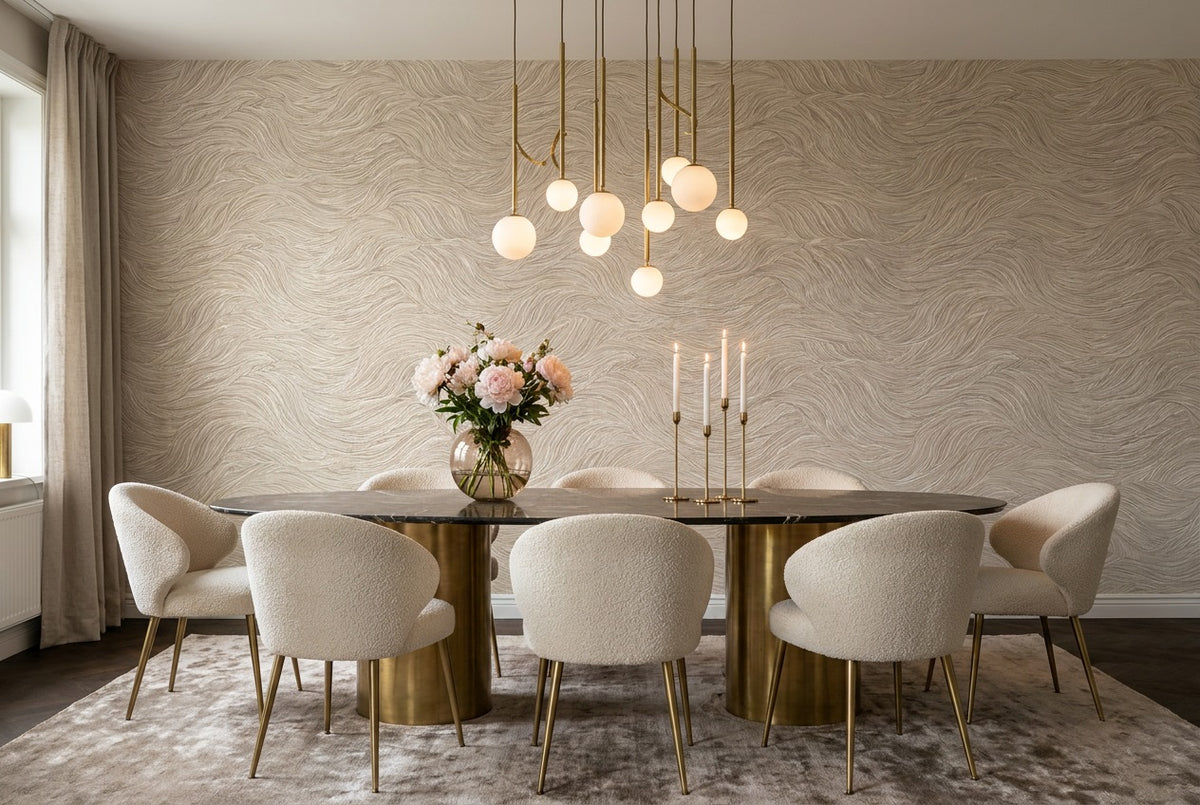 beige swirl dining custom peel and stick non woven vinyl removable wallpaper mural