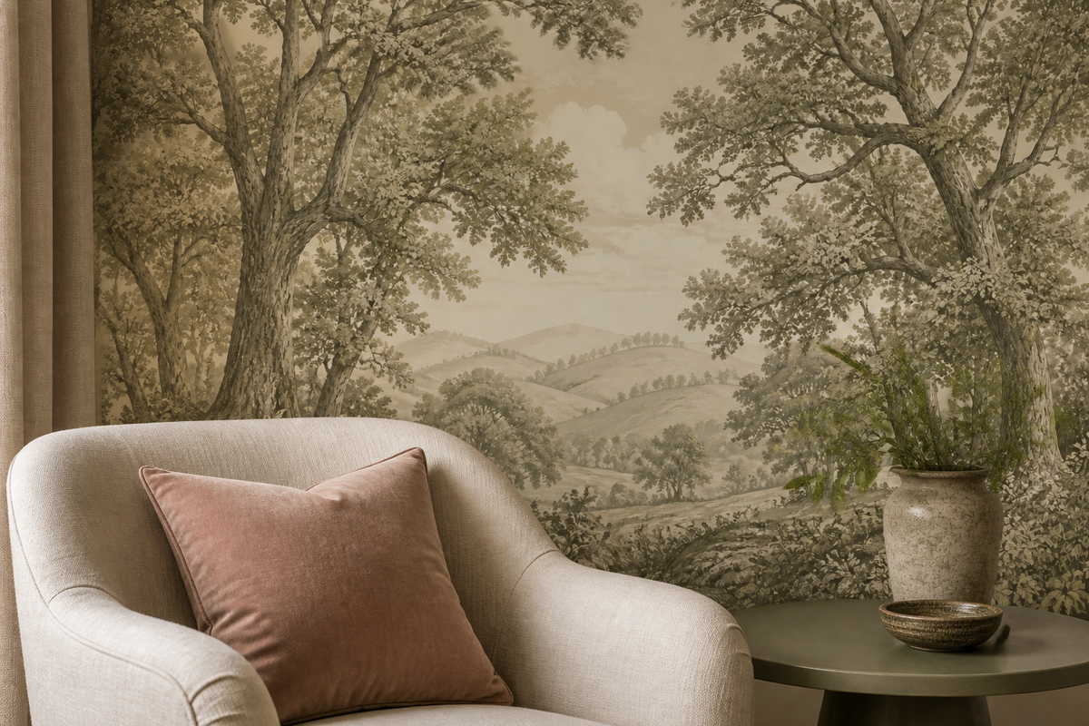Beige Vintage Wallpaper Mural product view