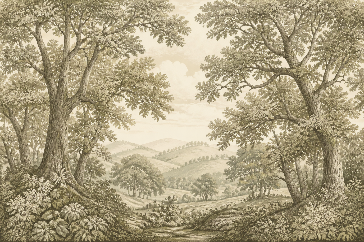 Beige Vintage Wallpaper Mural