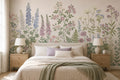 Pink and Lilac Upright Garden Blooms Wallpaper Mural