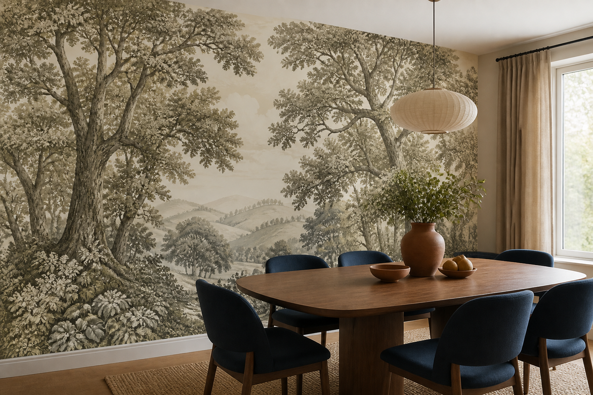 Beige Vintage Wallpaper Mural product view