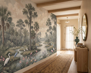 Tranquil Wetland Birds Mural Wallpaper