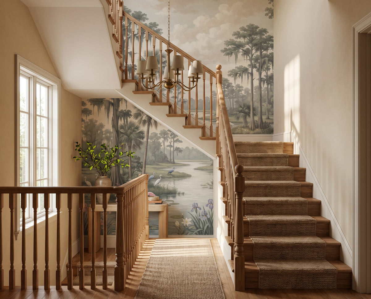 Tranquil Wetland Birds Mural Wallpaper
