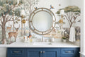 Muted Green Safari Riverside Wallpaper Mural