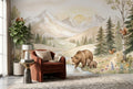 Woodland Animals Watercolor Nursery Wallpaper Mural