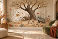 Beige Woodland Ghosts Halloween Wallpaper Mural