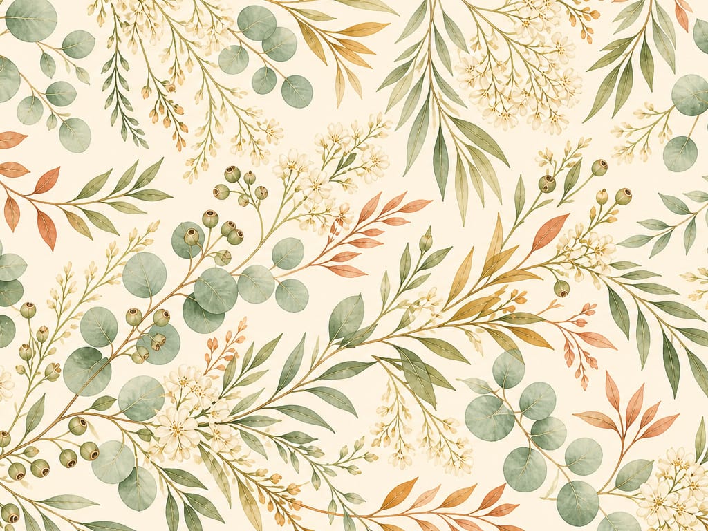 Sage Botanical Wallpaper Mural product view