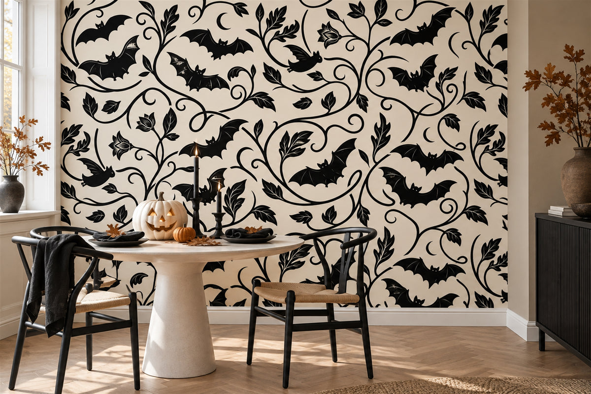 black bats wallpaper mural dining room custom removable non woven vinyl self adhesive