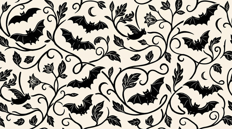 Black Bat Vine Halloween Wallpaper Mural