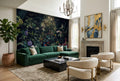 Midnight Toucan Floral Dark Jungle Wallpaper Mural