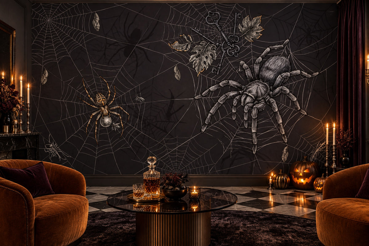black spiders bar custom self adhesive removable non woven vinyl wallpaper mural