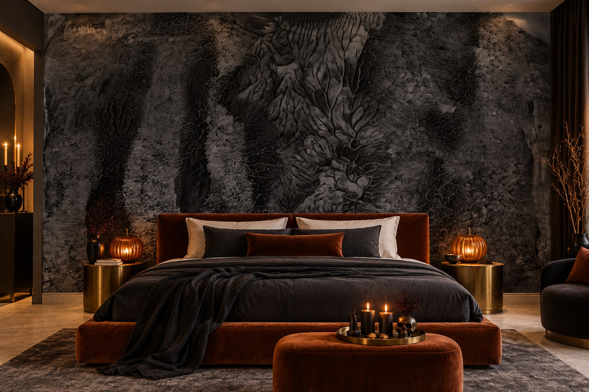 black texture wallpaper mural bedroom custom removable non woven vinyl stick on